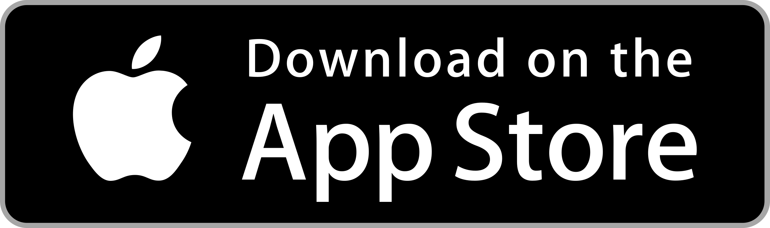 The app store logo displaying the words download on the app store.